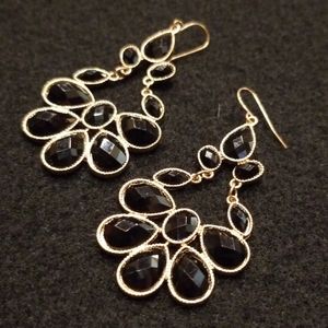 Nordstrom Black and Gold Chandelier Earrings